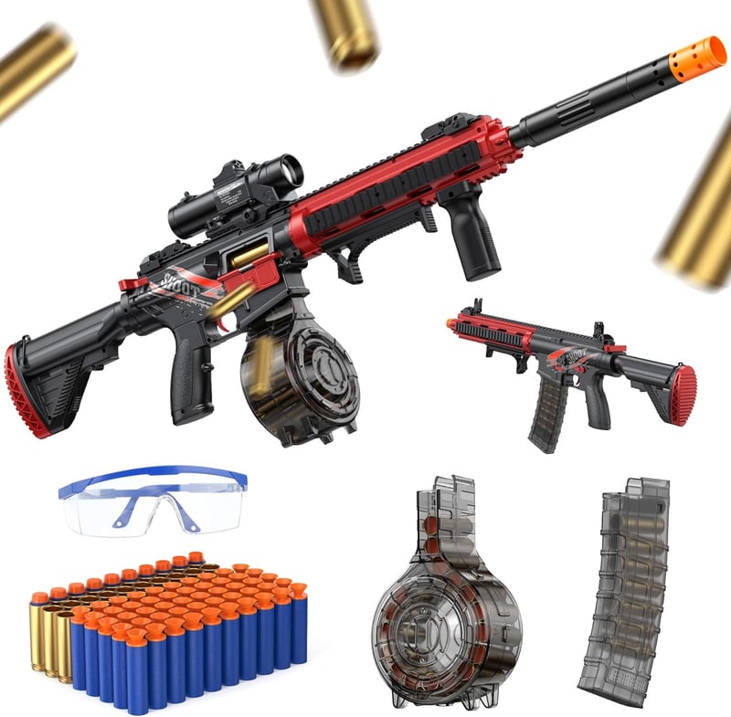 Automatic Sniper Rifle Foam Blaster with 60 Darts – Gift for Boys 8+