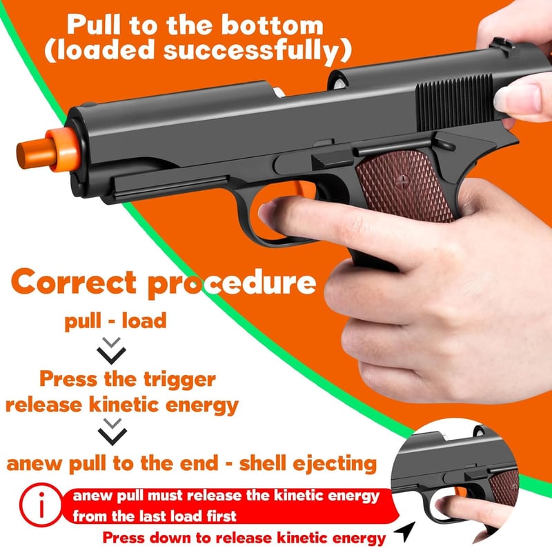 Realistic Soft Bullet Foam Blaster Toy Pistol for Teens