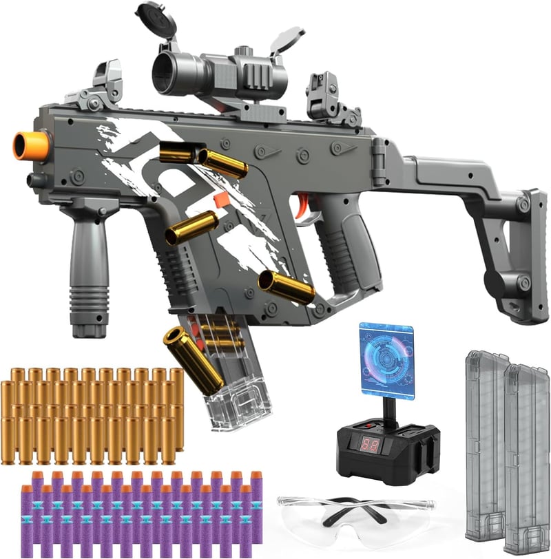 Automatic Foam Bullet Blaster Toy Gun with 100 Darts - Birthday Gift
