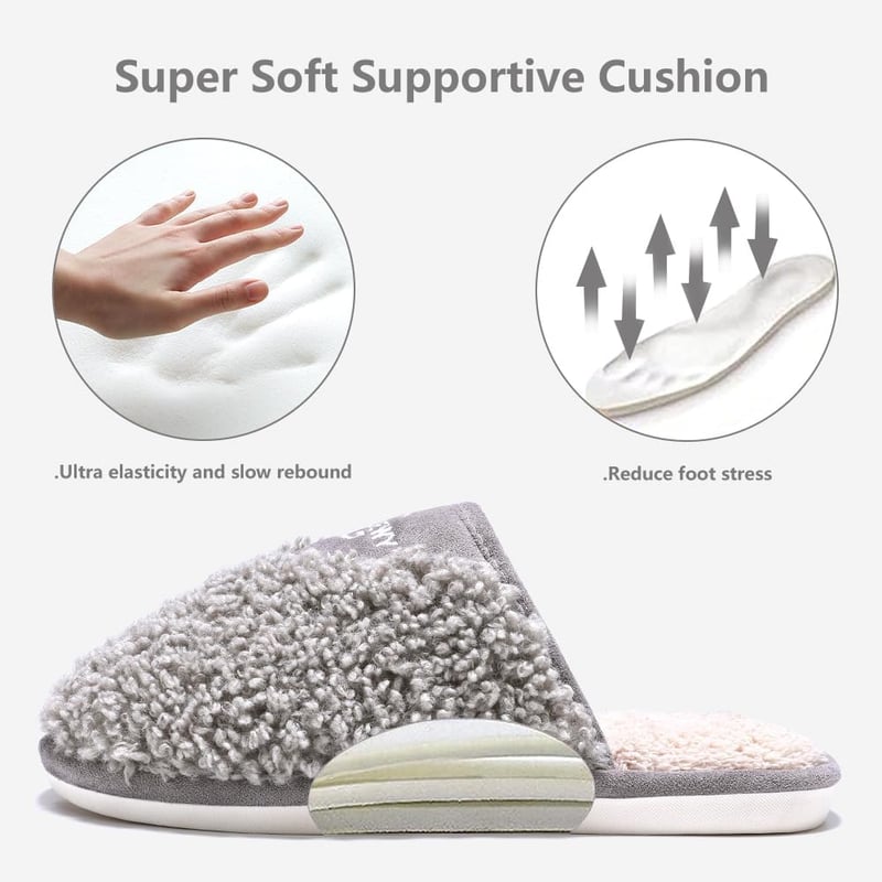 Cozy Memory Foam Slippers for Women - Non-Slip House Shoes