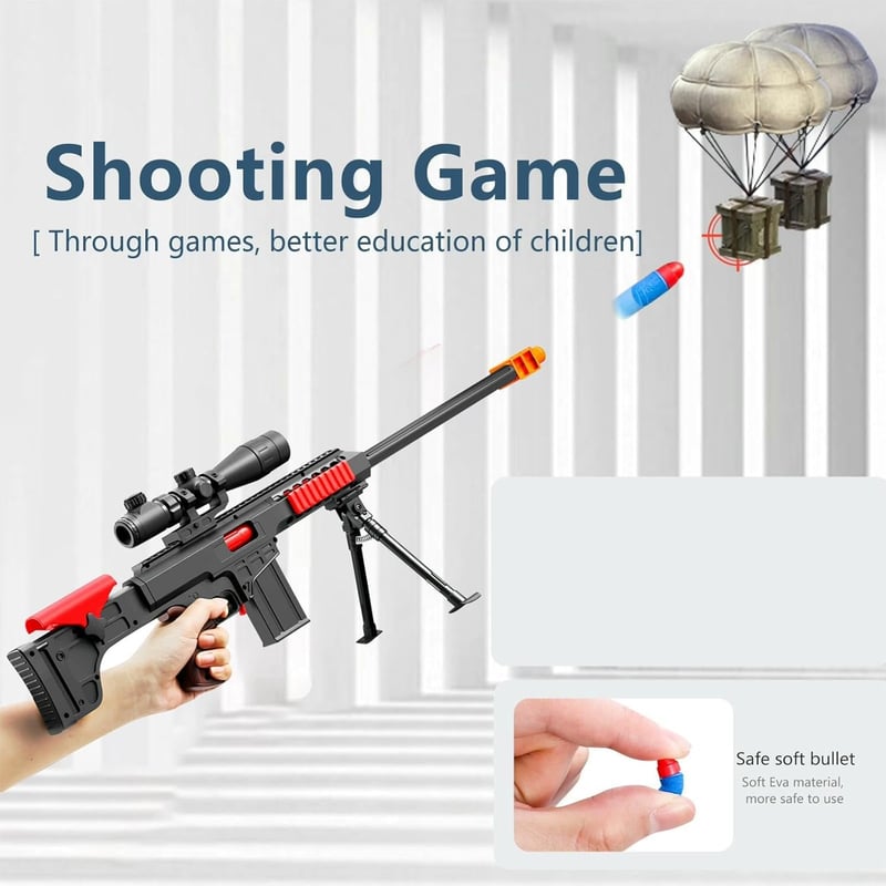 Realistic Soft Bullet Sniper Rifle with Scope for Ages 8+