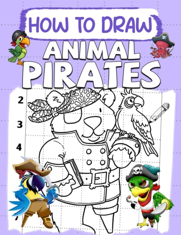 Animal Pirate Drawing Guide for Kids - Easy Step-by-Step Book