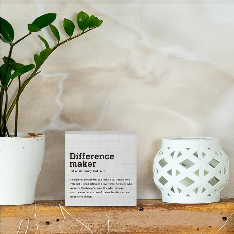 Motivational Wooden Box Sign for Home Office Decor