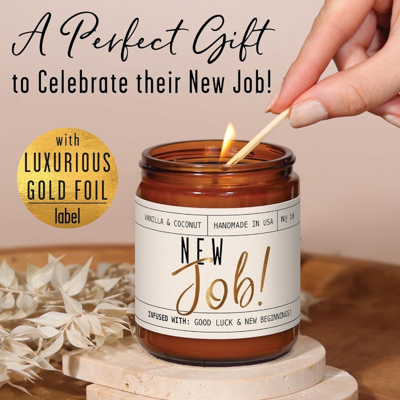 New Job Candle for Women - Vanilla & Coconut, 50Hr Burn