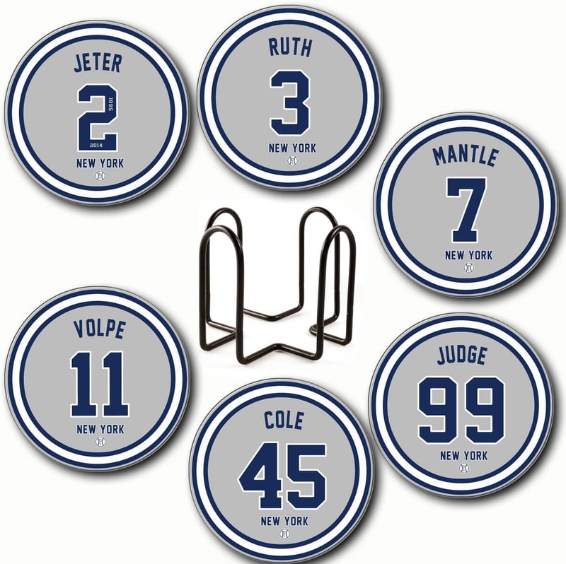 New York Yankees Ceramic Coaster Set - 6 for Men’s Home Decor