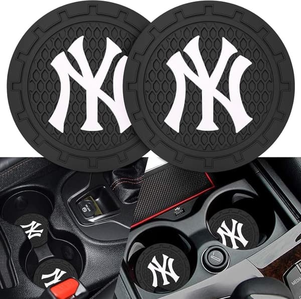 New York Yankees Non-Slip Car Cup Holder Coasters - 2 Pack