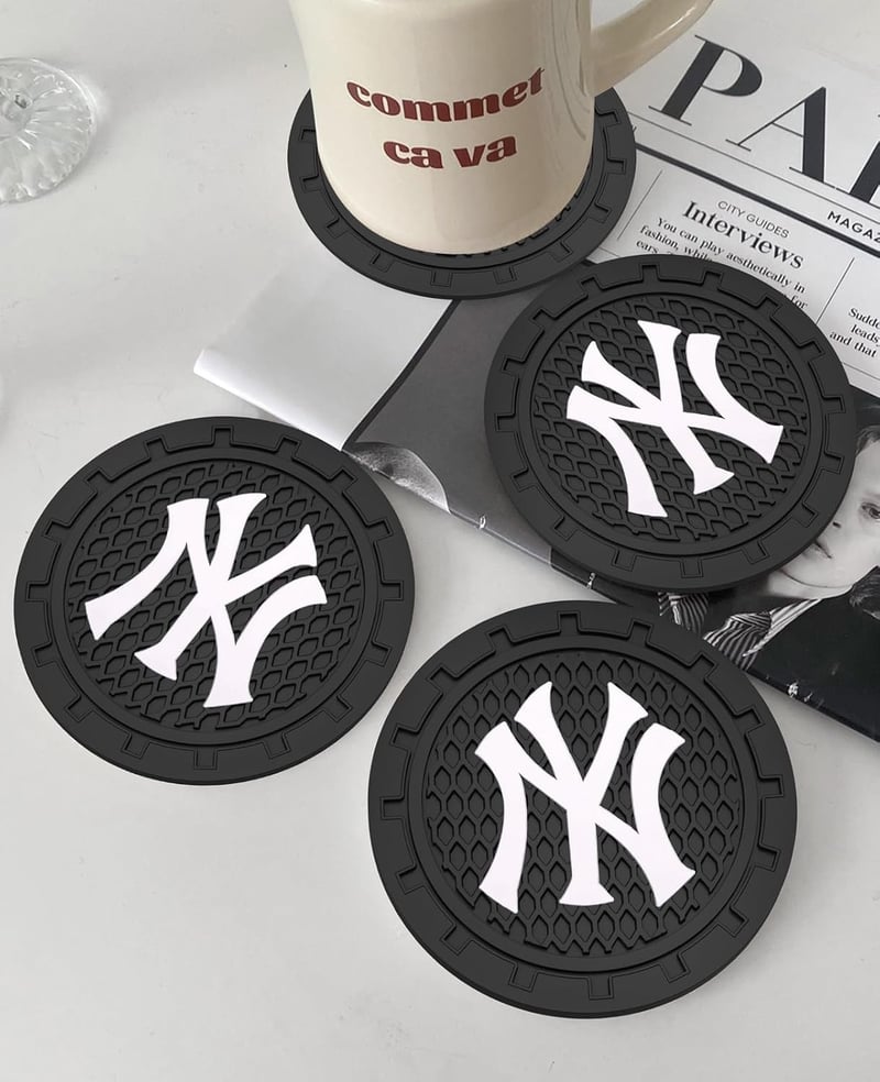 New York Yankees Non-Slip Car Cup Holder Coasters - 2 Pack
