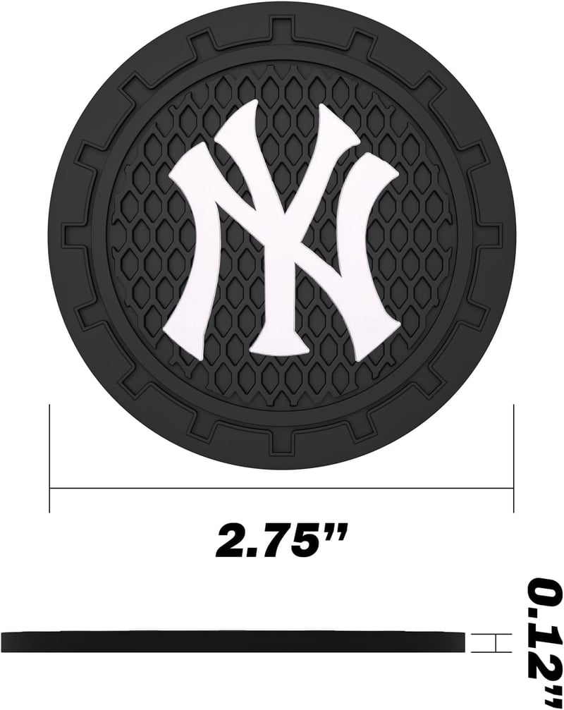 New York Yankees Non-Slip Car Cup Holder Coasters - 2 Pack