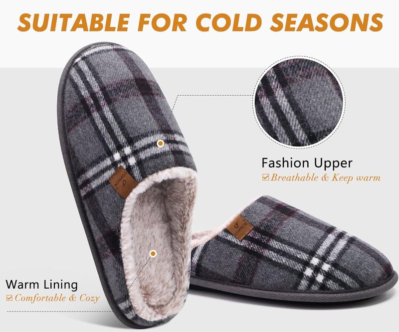 Cozy Memory Foam Scuff Slippers for Men and Women