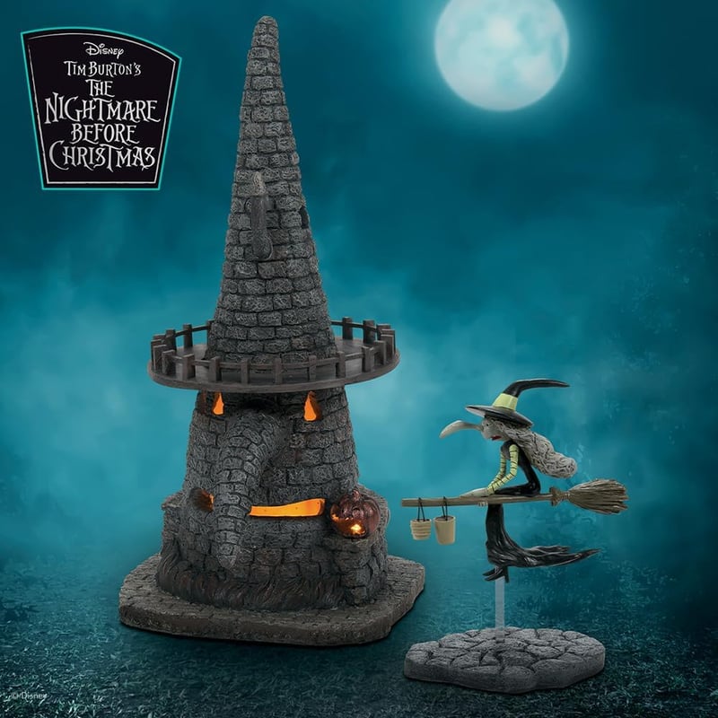 Disney The Nightmare Before Christmas Witch Tower Lit Building, 10.3 Inch