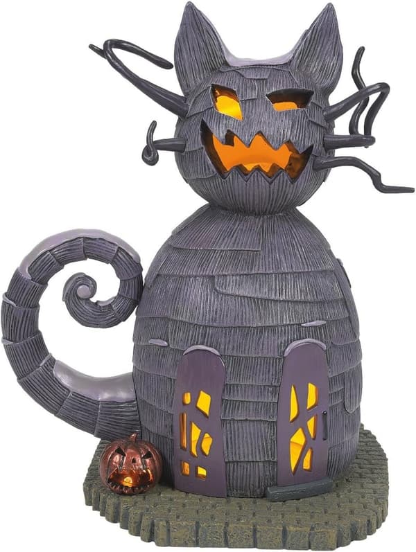 Nightmare Before Christmas Cat House Lit Building, 8.27 Inch