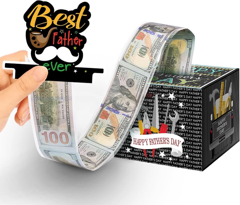 Father's Day Surprise Cash Holder Gift Box for Dad - Black