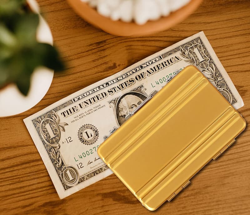 Gold Aluminum Money Box for Birthday & Wedding Cash Gifts