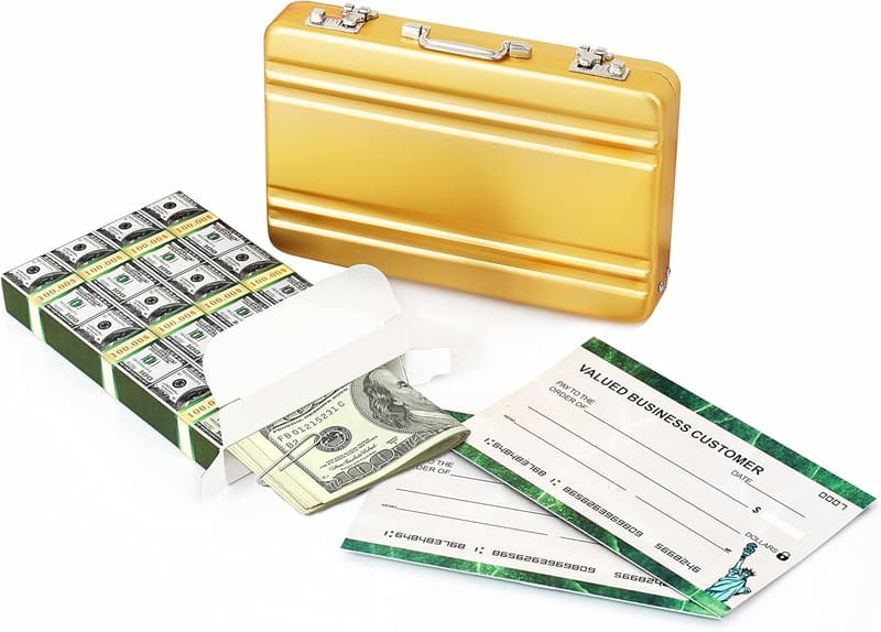Gold Aluminum Money Box for Birthday & Wedding Cash Gifts