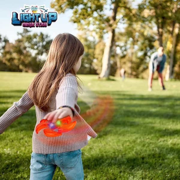 Light Up Ninja Flyers Set - 3 LED Throwing Discs for Kids