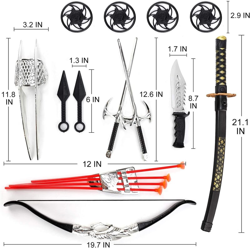 Ninja Warrior Archery Set with Sword and Sai for Kids Role Play