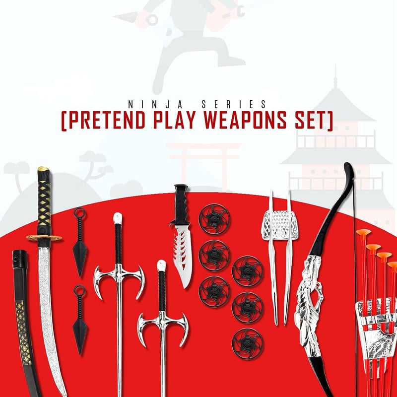 Ninja Warrior Archery Set with Sword and Sai for Kids Role Play