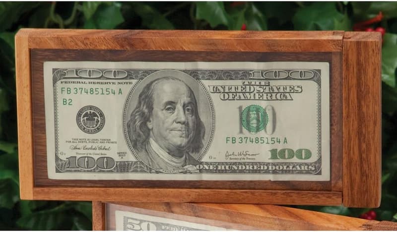 Magic Money Puzzle Box for Adults - Wooden Brain Teaser
