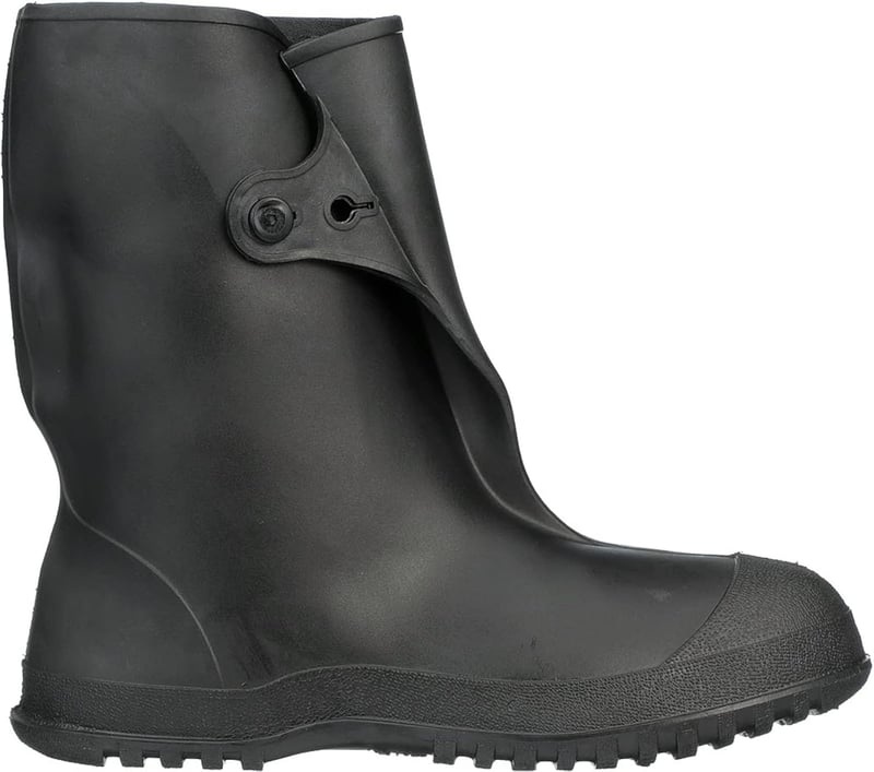 PVC Overshoes for Work - 10-Inch Black, X-Large
