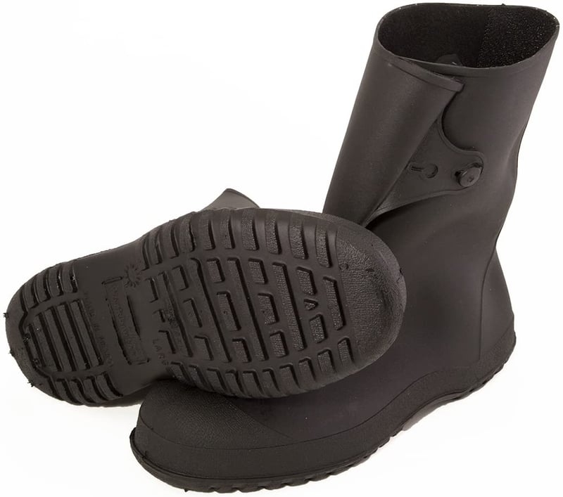 PVC Overshoes for Work - 10-Inch Black, X-Large