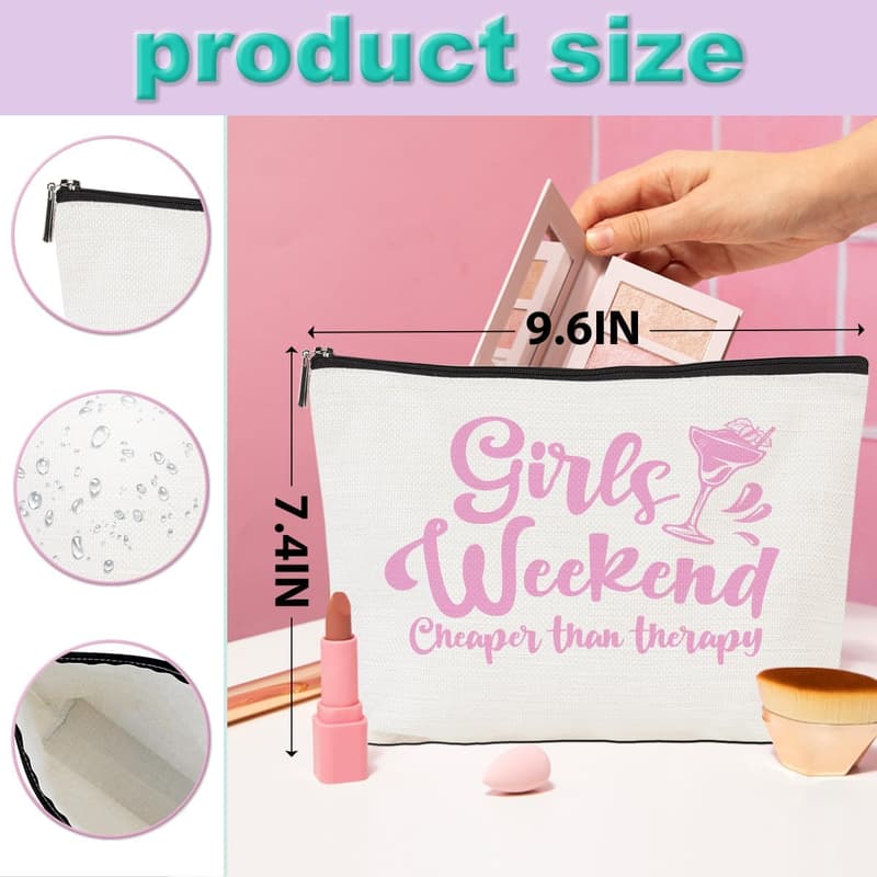 Girls Weekend Trip Makeup Bag Set - 4 Pcs Cosmetic Pouches