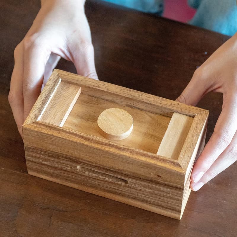 Ziggurat Chest Wooden Puzzle Box with Hidden Compartments