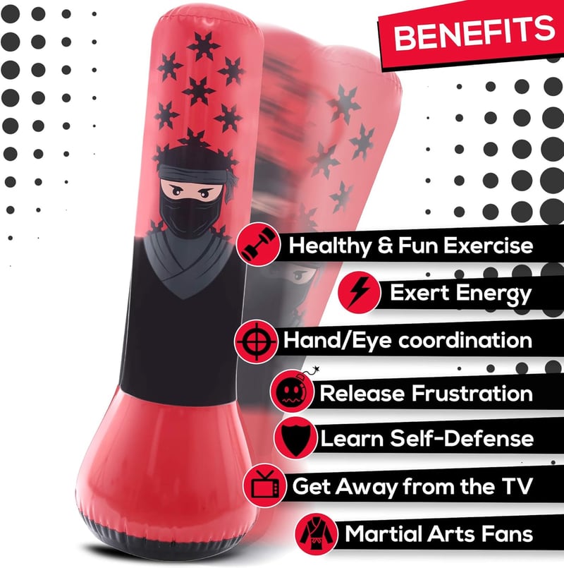 Kids Inflatable Punching Bag Toy for Ages 3-7