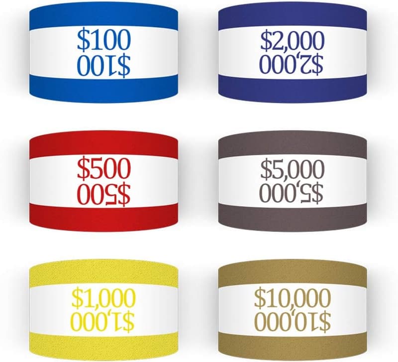 Assorted Self-Sealing Money Bands - 300 Count