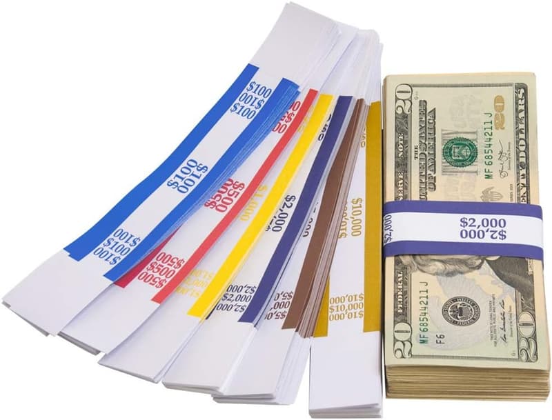 Assorted Self-Sealing Money Bands - 300 Count