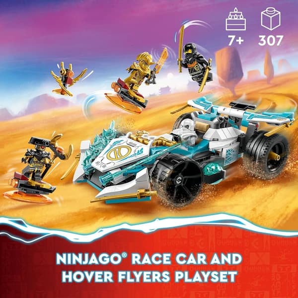 LEGO NINJAGO Zane's Dragon Power Race Car Set for Kids 7+