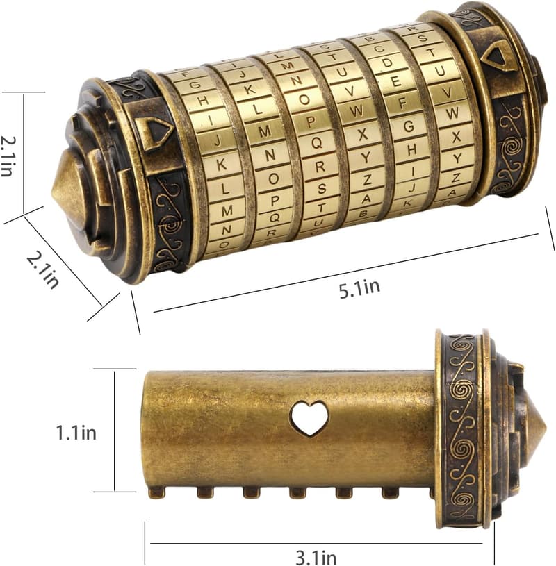 Valentine's Day Cryptex Puzzle Box with Hidden Compartments