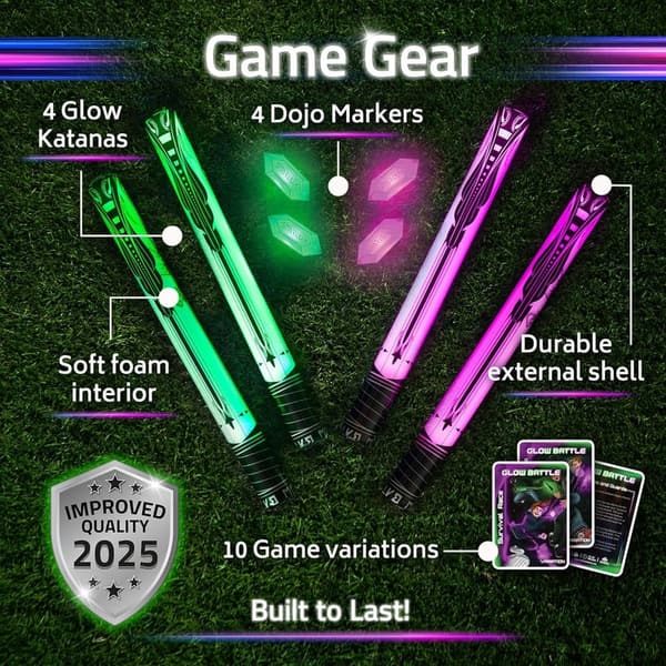 Glow-in-the-Dark Ninja Sword Game for Kids Ages 8-12
