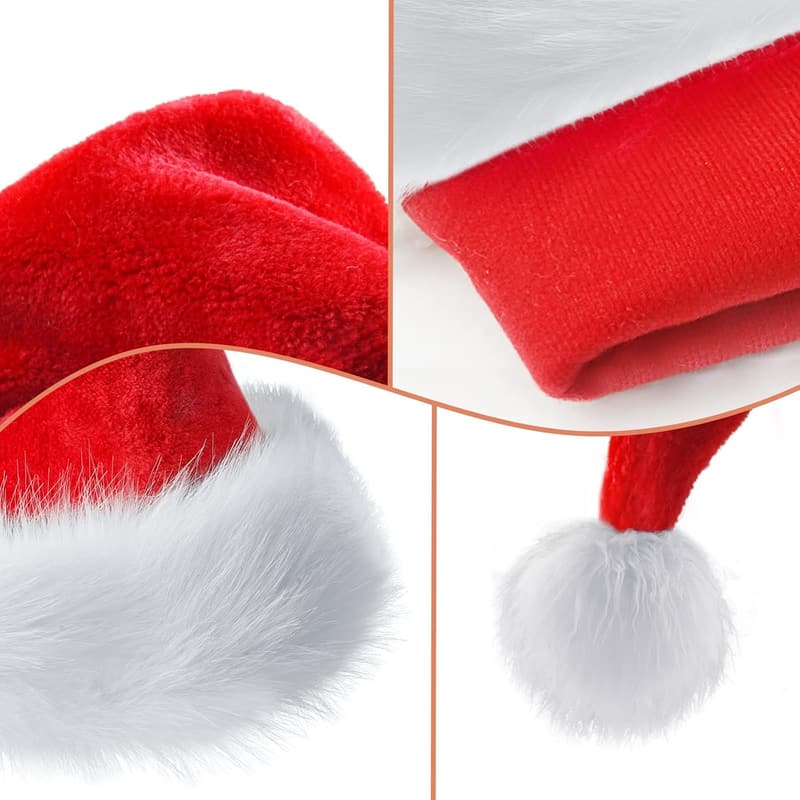 Kids' Red Velvet Santa Hat for Christmas & New Year