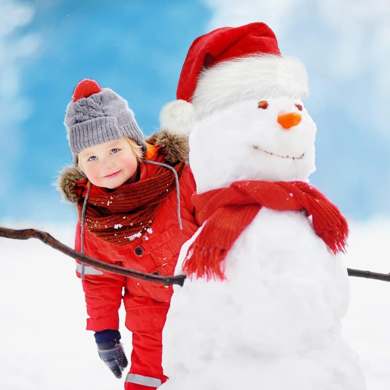 Kids' Red Velvet Santa Hat for Christmas & New Year