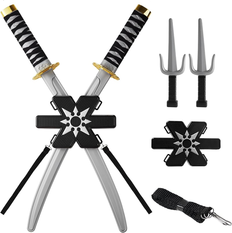 Ninja Costume Accessories Set for Kids - Swords & Knives