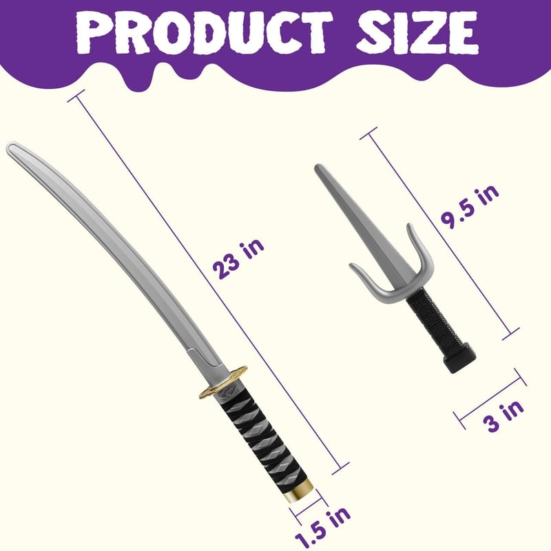 Ninja Costume Accessories Set for Kids - Swords & Knives
