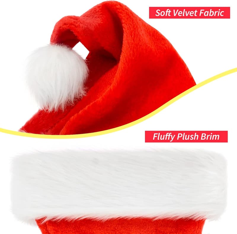 LED Santa Hat for Adults - Festive Christmas Headwear