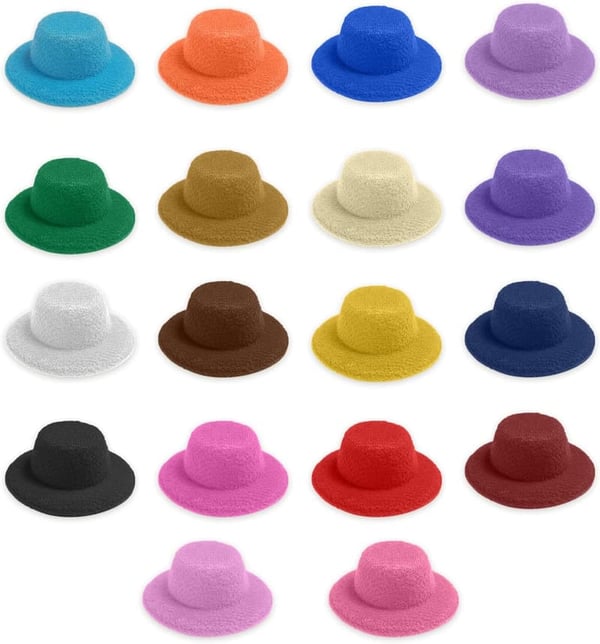 18-Color Mini Doll Hat Craft Set for DIY Accessories