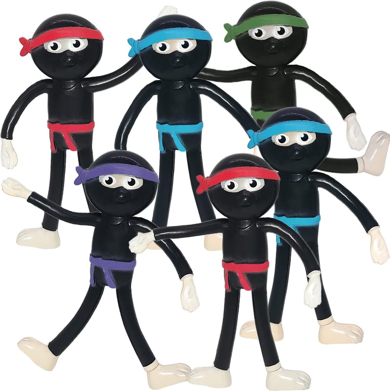 Bendable Ninja Figures Set of 12 - Kids' Party Favors