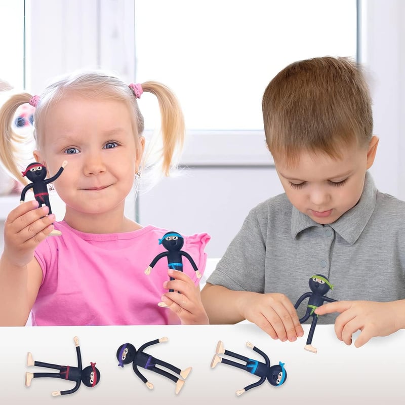 Bendable Ninja Figures Set of 12 - Kids' Party Favors