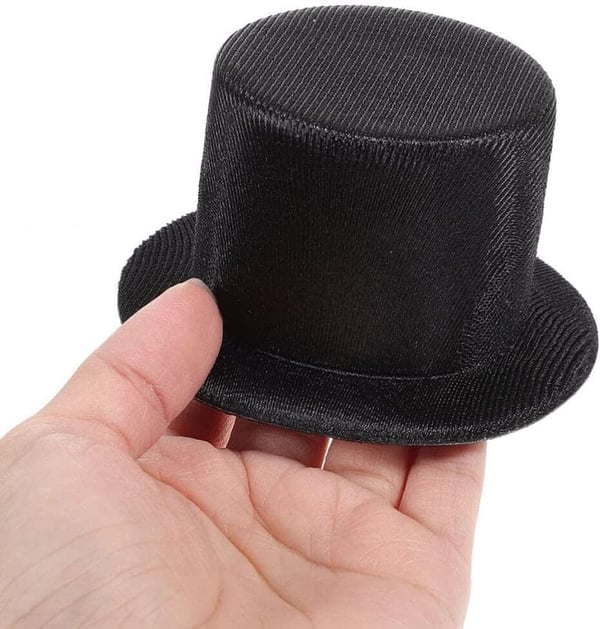Mini Black Snowman Top Hat for Christmas Tree Decor