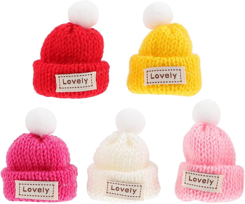 Mini Knitting Hats Set for Jewelry Making & Crafts