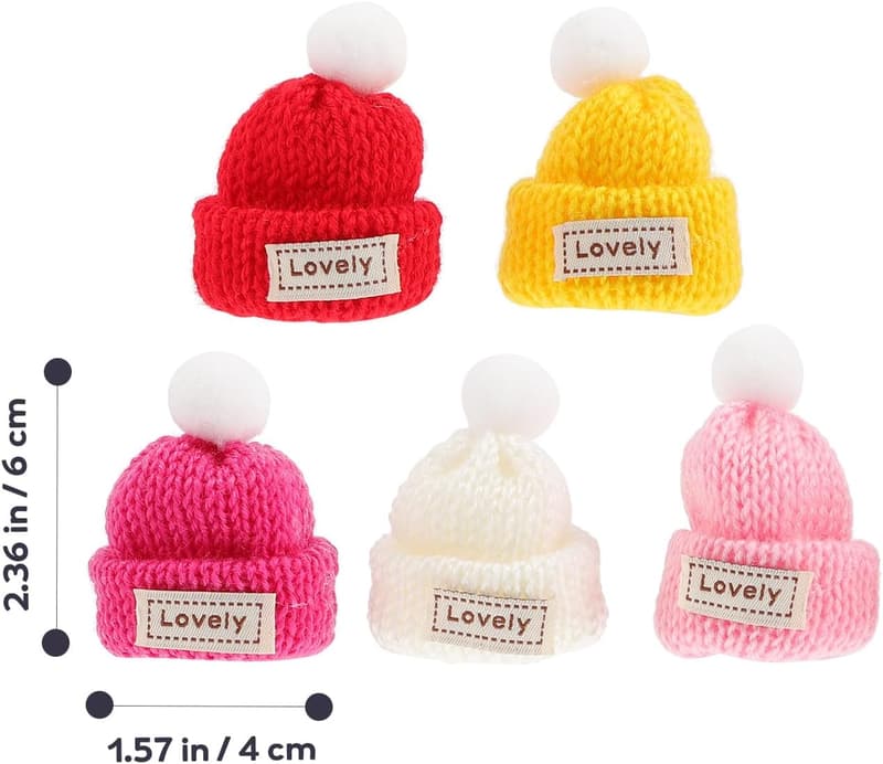 Mini Knitting Hats Set for Jewelry Making & Crafts