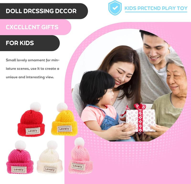 Mini Knitting Hats Set for Jewelry Making & Crafts