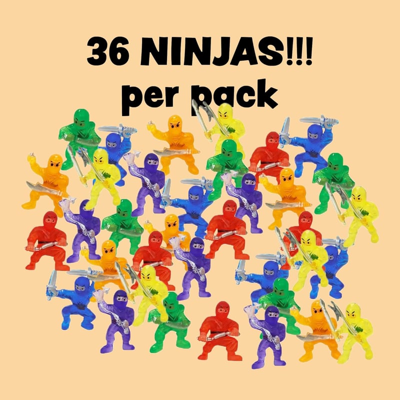 Easter Ninja Action Figures - 36 Mini Plastic Toys for Goody Bags