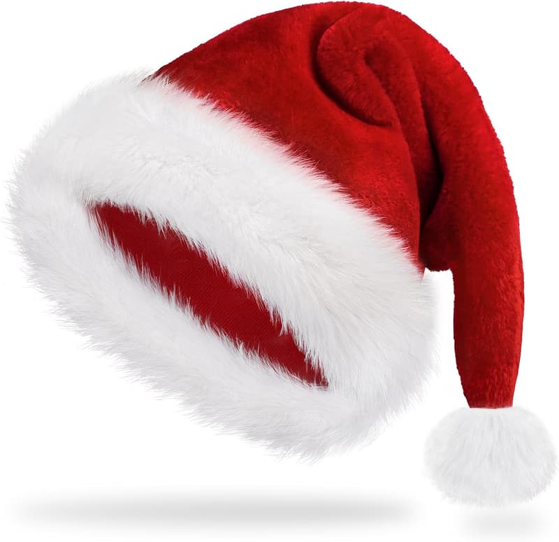 Unisex Classic Santa Hat for Christmas and New Year Parties
