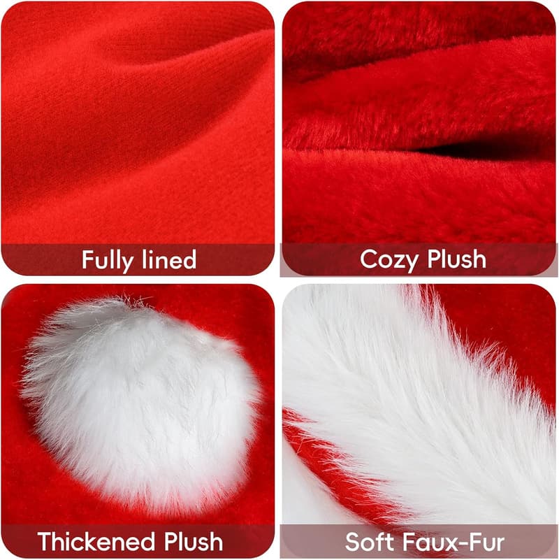 Unisex Classic Santa Hat for Christmas and New Year Parties
