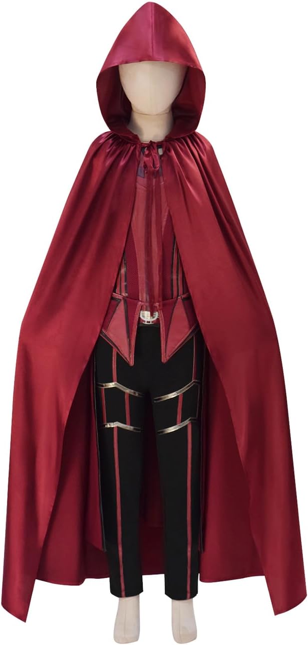 Scarlet Witch Cosplay Costume with Hooded Cloak and Headpiece