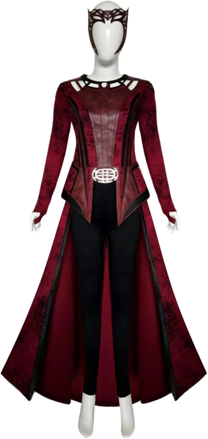 Scarlet Witch Cosplay Costume with Cloak and Headpiece