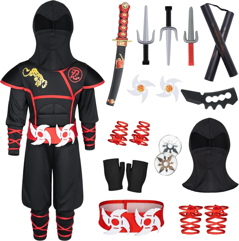 Deluxe Muscle Ninja Costume for Kids with Accessories